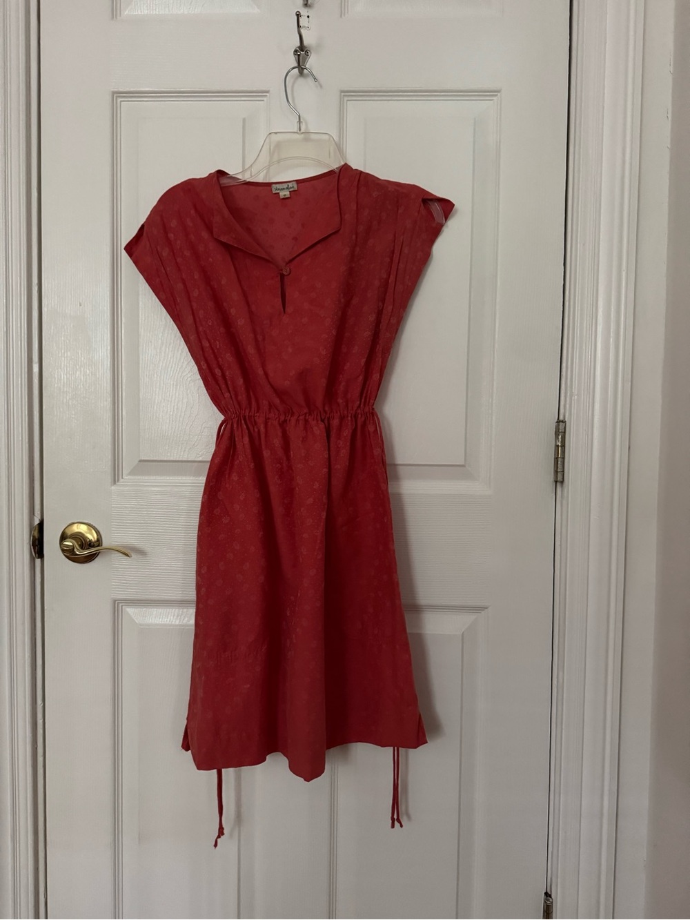 Steven Alan Coral Silk Midi Dress